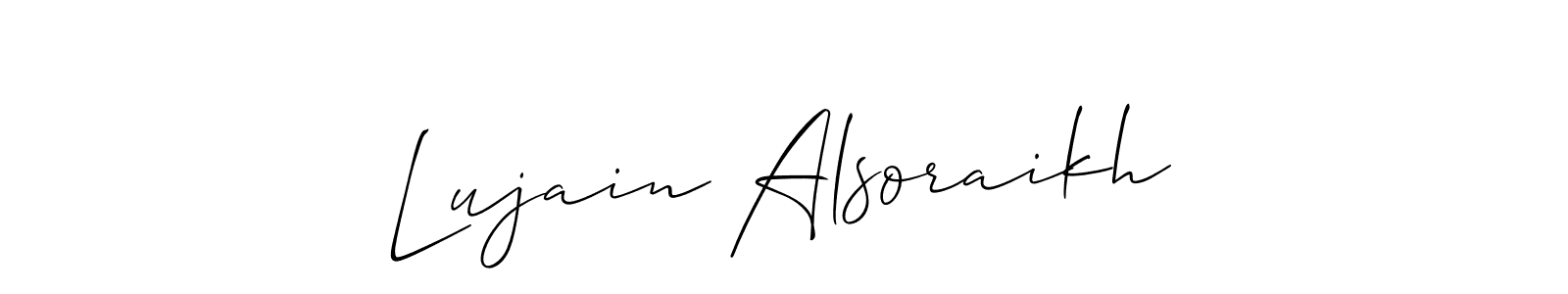 It looks lik you need a new signature style for name Lujain Alsoraikh. Design unique handwritten (Allison_Script) signature with our free signature maker in just a few clicks. Lujain Alsoraikh signature style 2 images and pictures png