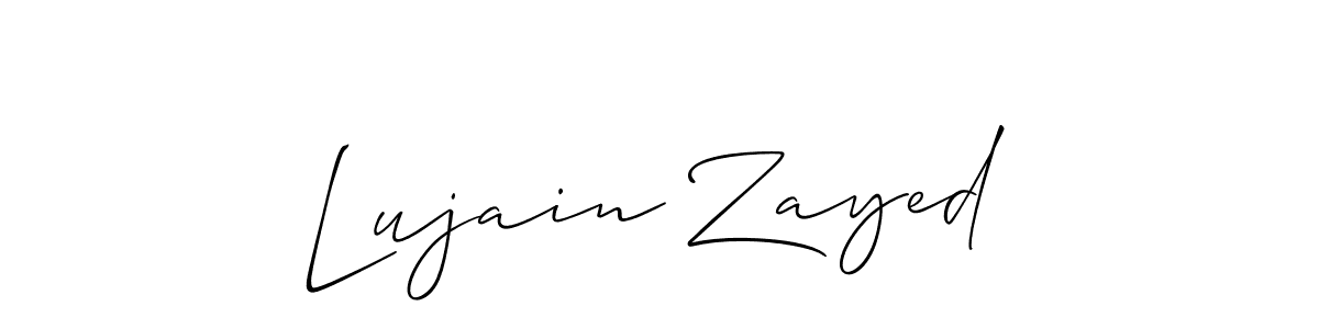 Allison_Script is a professional signature style that is perfect for those who want to add a touch of class to their signature. It is also a great choice for those who want to make their signature more unique. Get Lujain Zayed name to fancy signature for free. Lujain Zayed signature style 2 images and pictures png