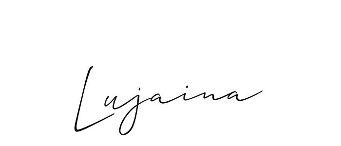 Make a beautiful signature design for name Lujaina. With this signature (Allison_Script) style, you can create a handwritten signature for free. Lujaina signature style 2 images and pictures png