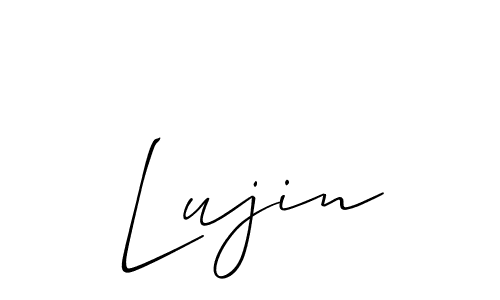 Create a beautiful signature design for name Lujin. With this signature (Allison_Script) fonts, you can make a handwritten signature for free. Lujin signature style 2 images and pictures png
