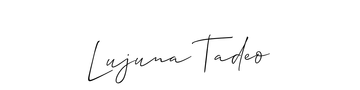 Also we have Lujuna Tadeo name is the best signature style. Create professional handwritten signature collection using Allison_Script autograph style. Lujuna Tadeo signature style 2 images and pictures png