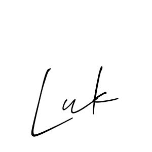 Create a beautiful signature design for name Luk. With this signature (Allison_Script) fonts, you can make a handwritten signature for free. Luk signature style 2 images and pictures png