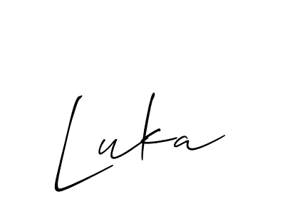 Also we have Luka name is the best signature style. Create professional handwritten signature collection using Allison_Script autograph style. Luka signature style 2 images and pictures png