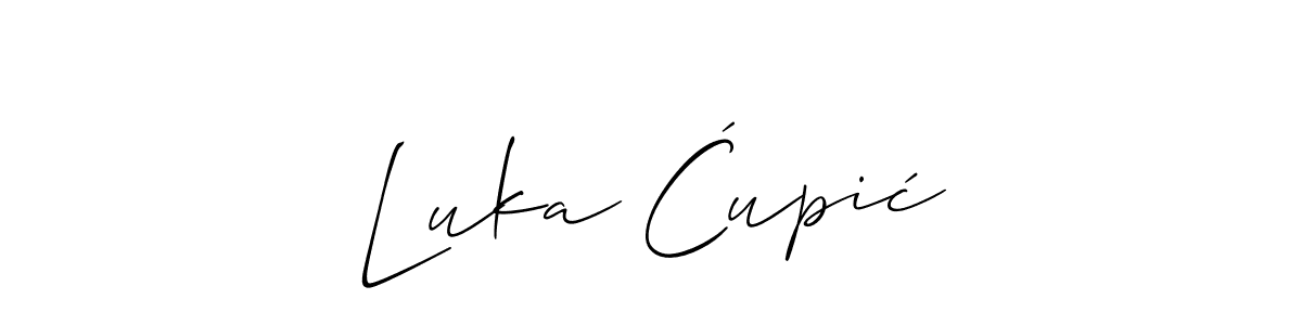 Use a signature maker to create a handwritten signature online. With this signature software, you can design (Allison_Script) your own signature for name Luka Ćupić. Luka Ćupić signature style 2 images and pictures png