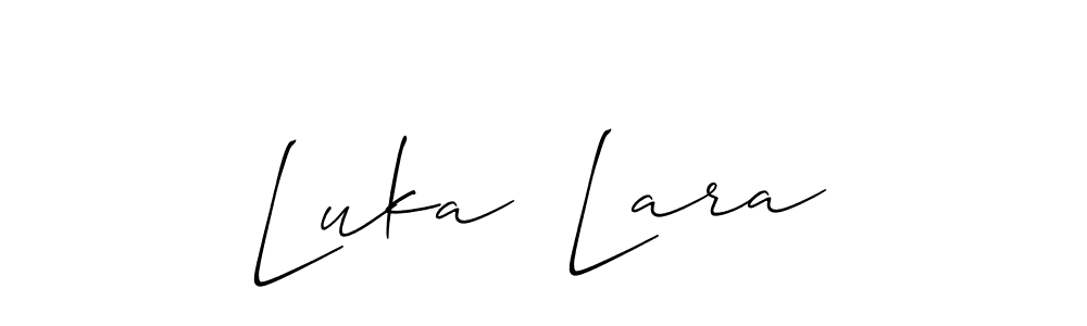 How to make Luka  Lara name signature. Use Allison_Script style for creating short signs online. This is the latest handwritten sign. Luka  Lara signature style 2 images and pictures png