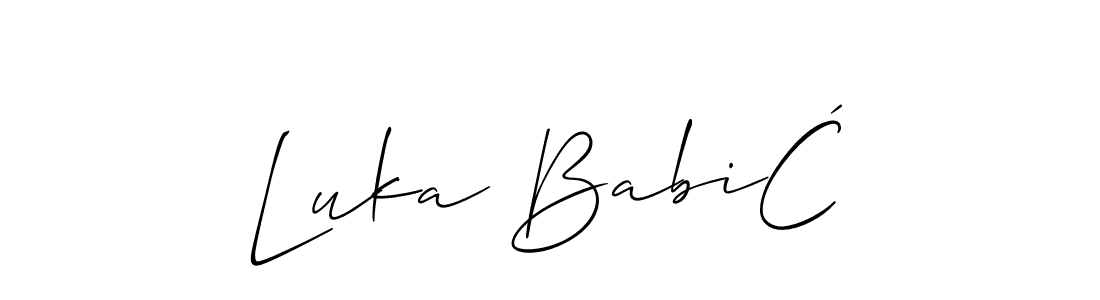 This is the best signature style for the Luka BabiĆ name. Also you like these signature font (Allison_Script). Mix name signature. Luka BabiĆ signature style 2 images and pictures png