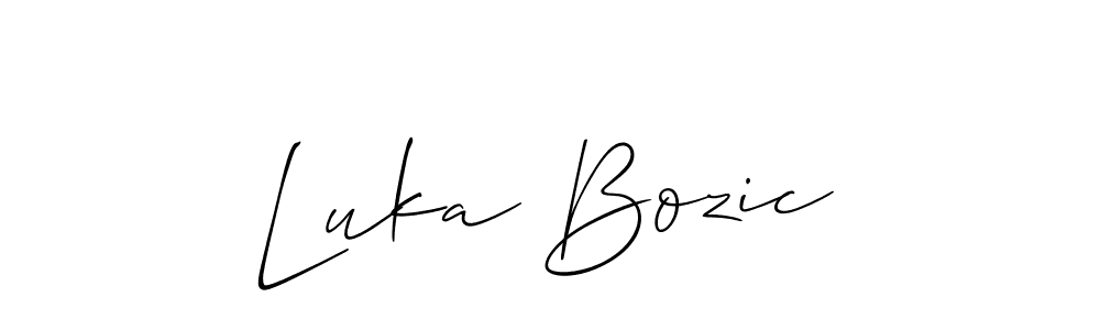 Use a signature maker to create a handwritten signature online. With this signature software, you can design (Allison_Script) your own signature for name Luka Bozic. Luka Bozic signature style 2 images and pictures png
