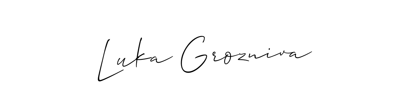 See photos of Luka Grozniva official signature by Spectra . Check more albums & portfolios. Read reviews & check more about Allison_Script font. Luka Grozniva signature style 2 images and pictures png