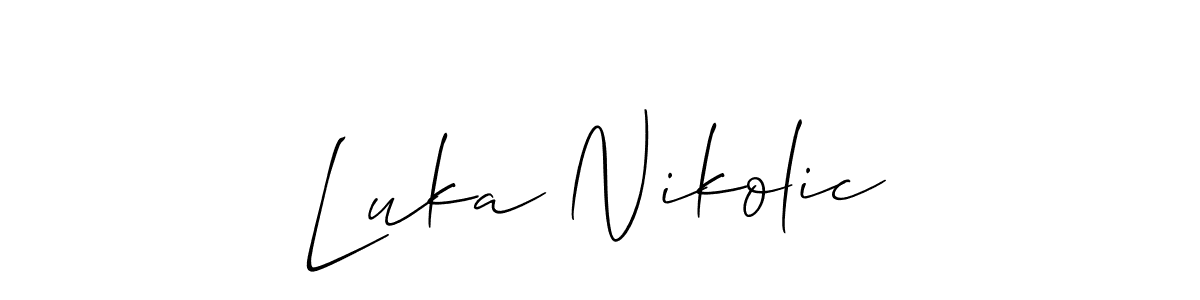 Similarly Allison_Script is the best handwritten signature design. Signature creator online .You can use it as an online autograph creator for name Luka Nikolic. Luka Nikolic signature style 2 images and pictures png