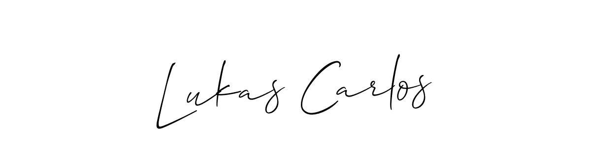 Make a short Lukas Carlos signature style. Manage your documents anywhere anytime using Allison_Script. Create and add eSignatures, submit forms, share and send files easily. Lukas Carlos signature style 2 images and pictures png