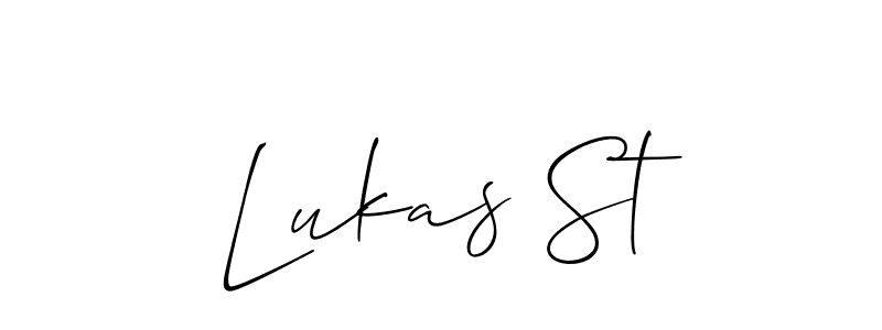 How to make Lukas St name signature. Use Allison_Script style for creating short signs online. This is the latest handwritten sign. Lukas St signature style 2 images and pictures png