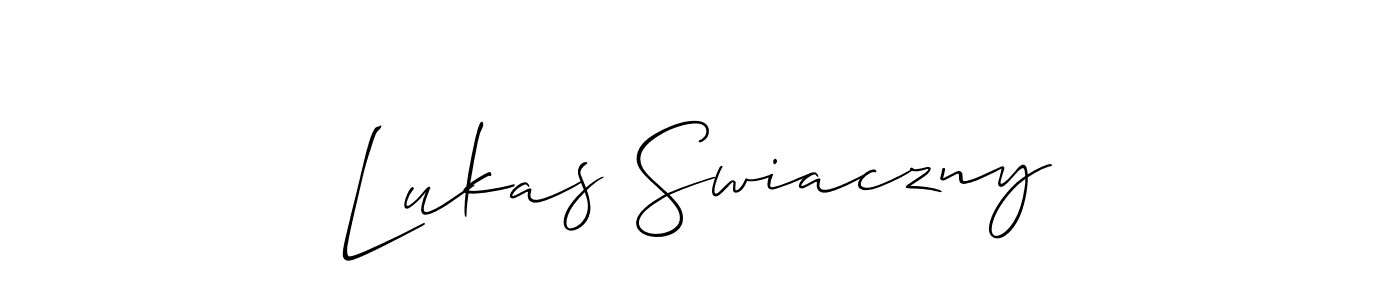 It looks lik you need a new signature style for name Lukas Swiaczny. Design unique handwritten (Allison_Script) signature with our free signature maker in just a few clicks. Lukas Swiaczny signature style 2 images and pictures png