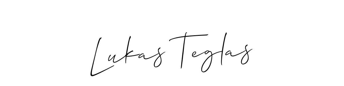 Make a beautiful signature design for name Lukas Teglas. With this signature (Allison_Script) style, you can create a handwritten signature for free. Lukas Teglas signature style 2 images and pictures png