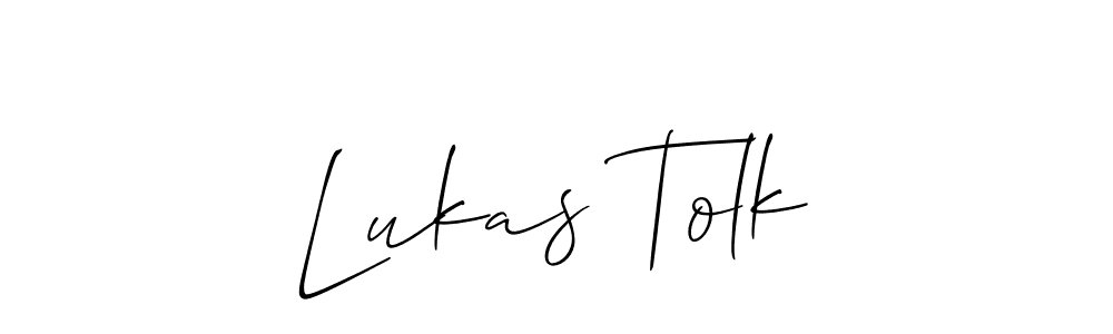 The best way (Allison_Script) to make a short signature is to pick only two or three words in your name. The name Lukas Tolk include a total of six letters. For converting this name. Lukas Tolk signature style 2 images and pictures png