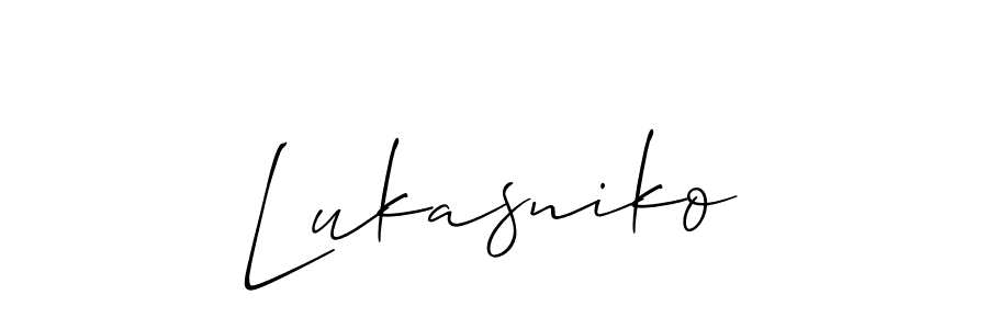 How to Draw Lukasniko signature style? Allison_Script is a latest design signature styles for name Lukasniko. Lukasniko signature style 2 images and pictures png