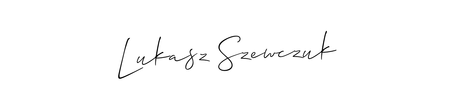 Create a beautiful signature design for name Lukasz Szewczuk. With this signature (Allison_Script) fonts, you can make a handwritten signature for free. Lukasz Szewczuk signature style 2 images and pictures png