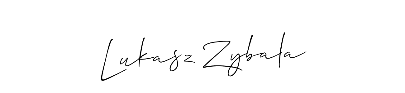 Use a signature maker to create a handwritten signature online. With this signature software, you can design (Allison_Script) your own signature for name Lukasz Zybala. Lukasz Zybala signature style 2 images and pictures png