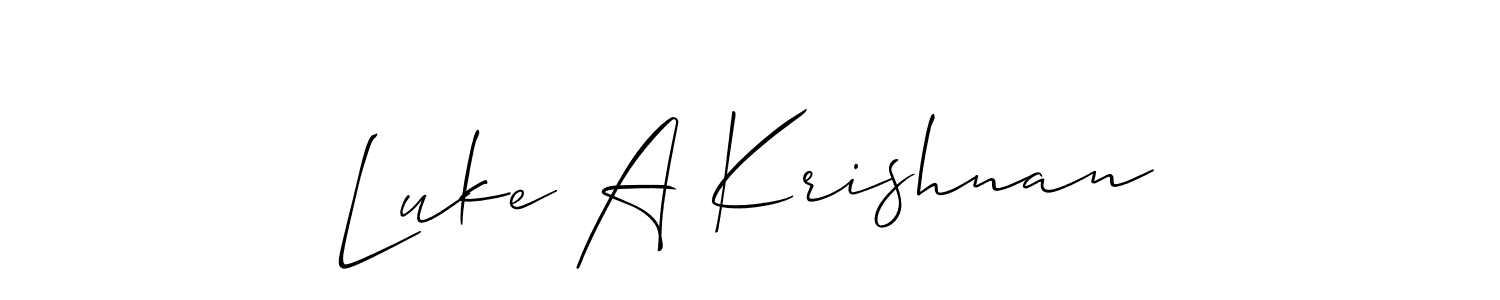 Use a signature maker to create a handwritten signature online. With this signature software, you can design (Allison_Script) your own signature for name Luke A Krishnan. Luke A Krishnan signature style 2 images and pictures png