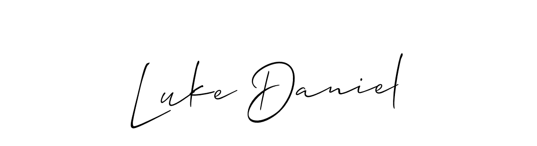 Luke Daniel stylish signature style. Best Handwritten Sign (Allison_Script) for my name. Handwritten Signature Collection Ideas for my name Luke Daniel. Luke Daniel signature style 2 images and pictures png