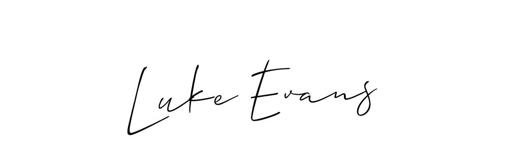 Make a beautiful signature design for name Luke Evans. With this signature (Allison_Script) style, you can create a handwritten signature for free. Luke Evans signature style 2 images and pictures png