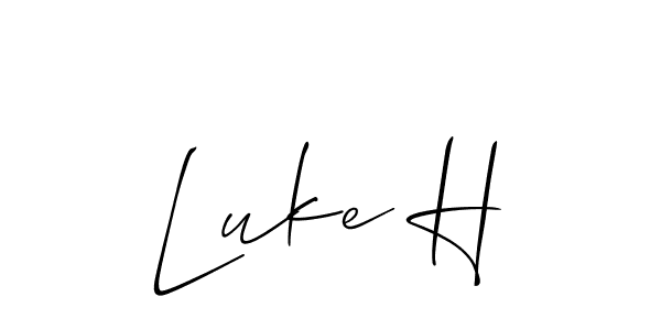 How to make Luke H name signature. Use Allison_Script style for creating short signs online. This is the latest handwritten sign. Luke H signature style 2 images and pictures png