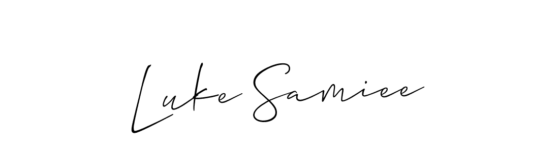 How to Draw Luke Samiee signature style? Allison_Script is a latest design signature styles for name Luke Samiee. Luke Samiee signature style 2 images and pictures png
