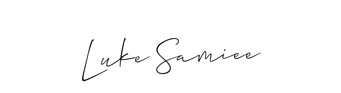 You should practise on your own different ways (Allison_Script) to write your name (Luke Samiee) in signature. don't let someone else do it for you. Luke Samiee signature style 2 images and pictures png