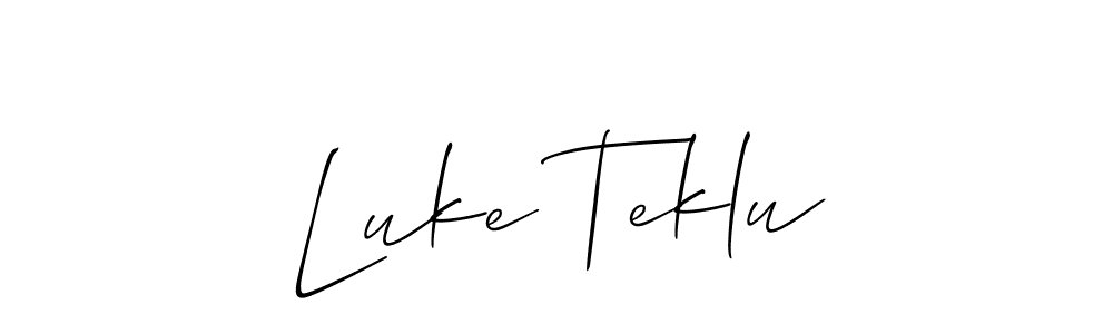 How to Draw Luke Teklu signature style? Allison_Script is a latest design signature styles for name Luke Teklu. Luke Teklu signature style 2 images and pictures png