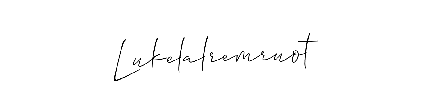 if you are searching for the best signature style for your name Lukelalremruot. so please give up your signature search. here we have designed multiple signature styles  using Allison_Script. Lukelalremruot signature style 2 images and pictures png