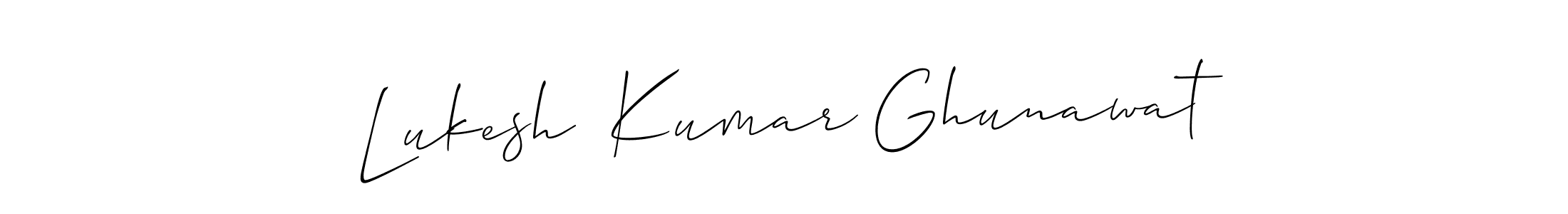 How to make Lukesh  Kumar Ghunawat signature? Allison_Script is a professional autograph style. Create handwritten signature for Lukesh  Kumar Ghunawat name. Lukesh  Kumar Ghunawat signature style 2 images and pictures png