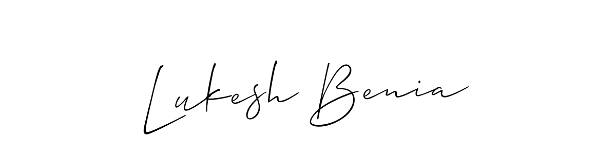 Also we have Lukesh Benia name is the best signature style. Create professional handwritten signature collection using Allison_Script autograph style. Lukesh Benia signature style 2 images and pictures png