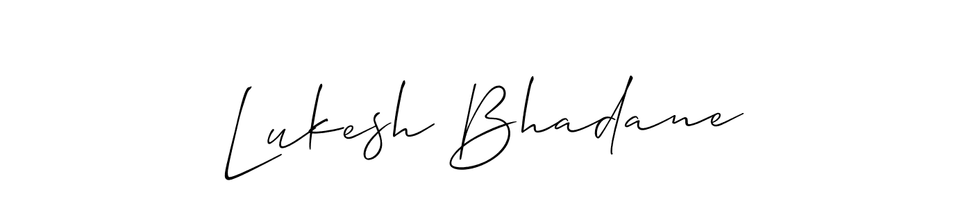 The best way (Allison_Script) to make a short signature is to pick only two or three words in your name. The name Lukesh Bhadane include a total of six letters. For converting this name. Lukesh Bhadane signature style 2 images and pictures png