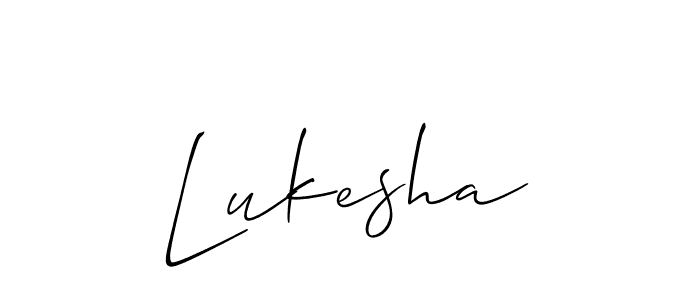 The best way (Allison_Script) to make a short signature is to pick only two or three words in your name. The name Lukesha include a total of six letters. For converting this name. Lukesha signature style 2 images and pictures png