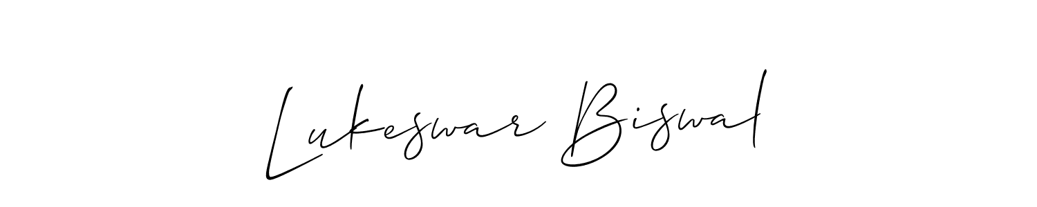 The best way (Allison_Script) to make a short signature is to pick only two or three words in your name. The name Lukeswar Biswal include a total of six letters. For converting this name. Lukeswar Biswal signature style 2 images and pictures png