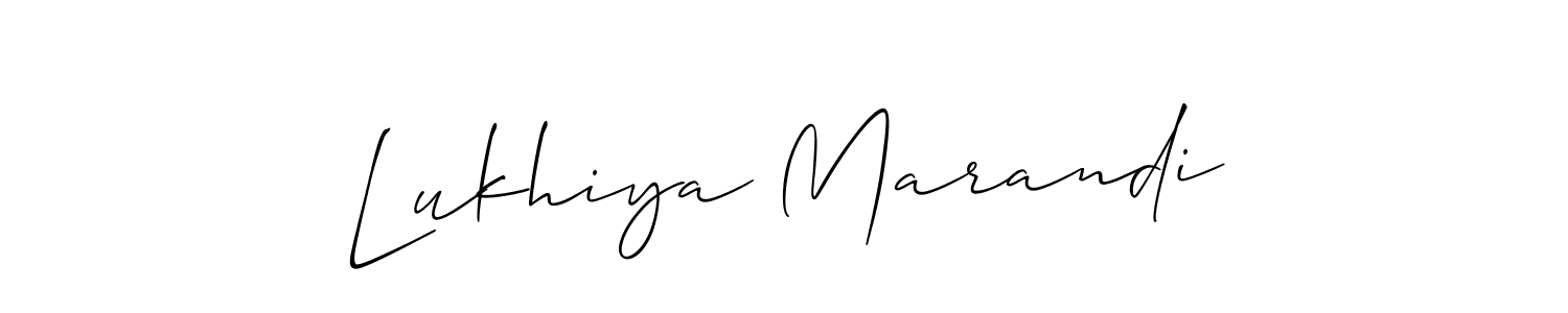 if you are searching for the best signature style for your name Lukhiya Marandi. so please give up your signature search. here we have designed multiple signature styles  using Allison_Script. Lukhiya Marandi signature style 2 images and pictures png