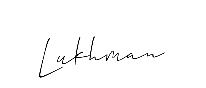 Make a beautiful signature design for name Lukhman. With this signature (Allison_Script) style, you can create a handwritten signature for free. Lukhman signature style 2 images and pictures png