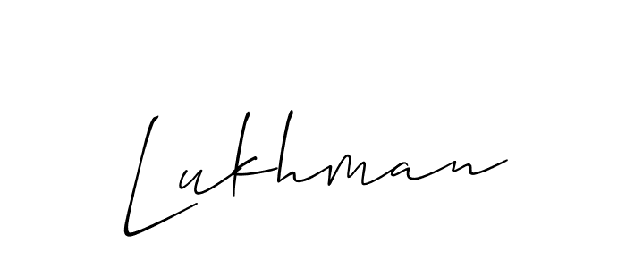 Create a beautiful signature design for name Lukhman. With this signature (Allison_Script) fonts, you can make a handwritten signature for free. Lukhman signature style 2 images and pictures png