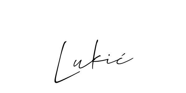 How to make Lukić name signature. Use Allison_Script style for creating short signs online. This is the latest handwritten sign. Lukić signature style 2 images and pictures png