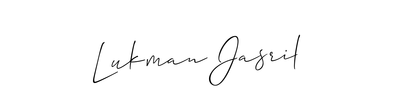 You should practise on your own different ways (Allison_Script) to write your name (Lukman Jasril) in signature. don't let someone else do it for you. Lukman Jasril signature style 2 images and pictures png