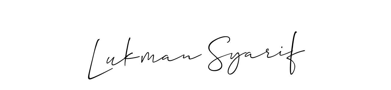 Allison_Script is a professional signature style that is perfect for those who want to add a touch of class to their signature. It is also a great choice for those who want to make their signature more unique. Get Lukman Syarif name to fancy signature for free. Lukman Syarif signature style 2 images and pictures png