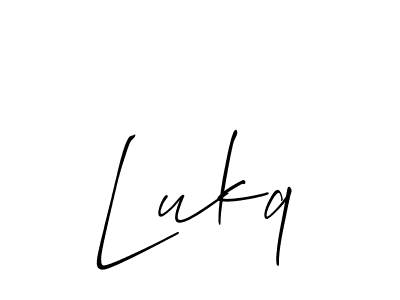 Design your own signature with our free online signature maker. With this signature software, you can create a handwritten (Allison_Script) signature for name Lukq. Lukq signature style 2 images and pictures png