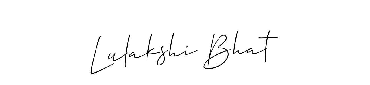 Allison_Script is a professional signature style that is perfect for those who want to add a touch of class to their signature. It is also a great choice for those who want to make their signature more unique. Get Lulakshi Bhat name to fancy signature for free. Lulakshi Bhat signature style 2 images and pictures png