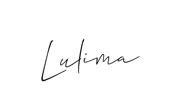 Use a signature maker to create a handwritten signature online. With this signature software, you can design (Allison_Script) your own signature for name Lulima. Lulima signature style 2 images and pictures png