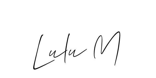 Also we have Lulu M name is the best signature style. Create professional handwritten signature collection using Allison_Script autograph style. Lulu M signature style 2 images and pictures png
