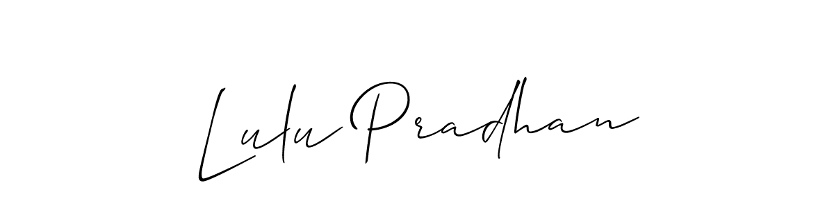 You should practise on your own different ways (Allison_Script) to write your name (Lulu Pradhan) in signature. don't let someone else do it for you. Lulu Pradhan signature style 2 images and pictures png