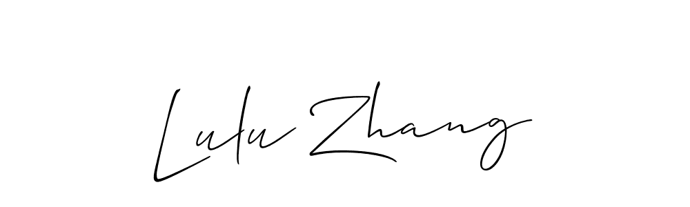 Make a short Lulu Zhang signature style. Manage your documents anywhere anytime using Allison_Script. Create and add eSignatures, submit forms, share and send files easily. Lulu Zhang signature style 2 images and pictures png