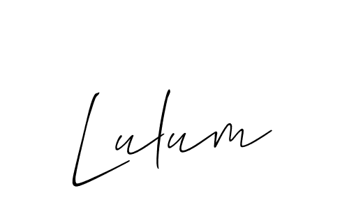 Make a beautiful signature design for name Lulum. With this signature (Allison_Script) style, you can create a handwritten signature for free. Lulum signature style 2 images and pictures png