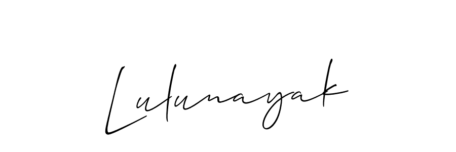 Create a beautiful signature design for name Lulunayak. With this signature (Allison_Script) fonts, you can make a handwritten signature for free. Lulunayak signature style 2 images and pictures png