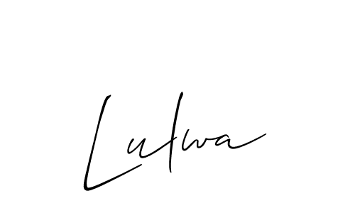 How to make Lulwa name signature. Use Allison_Script style for creating short signs online. This is the latest handwritten sign. Lulwa signature style 2 images and pictures png