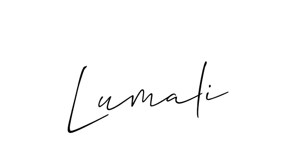 Design your own signature with our free online signature maker. With this signature software, you can create a handwritten (Allison_Script) signature for name Lumali. Lumali signature style 2 images and pictures png